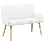 2 Seater Sofa with Solid Wood Legs 2-Seater White Linen Fabric 42051040