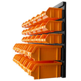 32 Piece Storage Bin Kit with Wall Panels Yellow and Black 151832
