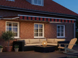 Manual Awning Frame with LEDs Orange, Black and White 3.5 x 2 m 3420538