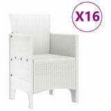 Garden Dining Set with Cushions with Cushion 17 pcs White PP 3378662