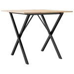 ZNTS Dining Table X-Frame 80x80x75 cm Solid Wood Pine and Steel 3282695