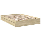 Bed Frame with Drawers without Mattress Sonoma Oak 160x200 cm 3280645