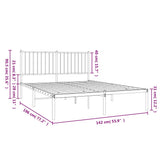 Metal Bed Frame without Mattress with Headboard Black 135x190cm 350863