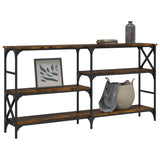 Console Table Smoked Oak 150x29x76.5 cm Engineered Wood 835471
