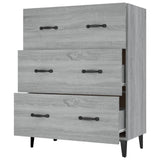 Sideboard Grey Sonoma 69.5x34x90 cm Engineered Wood 817349
