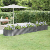 Garden Raised Bed Galvanised Steel 368x80x36 cm Anthracite 318931