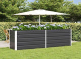 Planter Anthracite 195 x 50 x 75 cm Galvanised Steel 42018205
