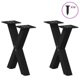 Coffee Table Legs X-Shaped 2 pcs Black 30x cm Steel 4012868