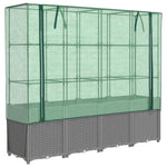 ZNTS Raised Bed with Greenhouse Cover Rattan Look 160x40x153 cm 4015859