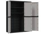 Outdoor Storage Cabinet Grey and Black 97x37x165 cm PP 364203