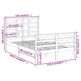 Bed Frame without Mattress White Solid Wood 120x200 cm 3105856