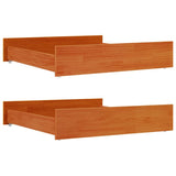 Bed Drawers 2 pcs Wax Brown Solid Wood Pine 847170