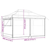 Foldable Party Tent Pop-Up with 4 Sidewalls Terracotta 4004981