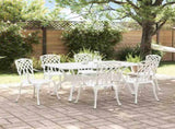 Garden Dining Set 7 pcs White Aluminium 3334682