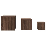 Side Tables 3 pcs Brown Oak Engineered Wood 815989