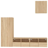4 Piece TV Wall Units Sonoma Oak Engineered Wood 3216502