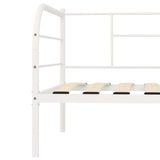 ZNTS 284672 DayBed Frame without Mattress White Metal 90x200 cm