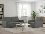 Sofa Set 2 pcs Dark Grey Fabric 3433135