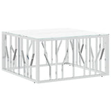 Coffee Table Silver 80x80x40 cm Stainless Steel and Glass 350059