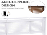 MDF Extendable Radiator Cover Cabinet Shelving Home Office Slatted Design White 139-208.5L x 20.5W x T3398P343152