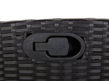 7 Piece Garden Dining Set with Cushions Black Poly Rattan 3212459