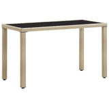 46449 Garden Table Beige 123x60x74 cm Poly Rattan