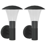 Outdoor Wall Lights 2pcs Black Stainless Steel 4006241