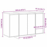 Sideboard Sonoma oak 120 x 41 x 75 cm Engineered wood 3333898