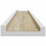 Wall Shelves 2 pcs White and Sonoma Oak 115x9x3 cm 326693