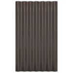ZNTS Roof Panels 12 pcs Powder-coated Steel Brown 60x36 cm 319125