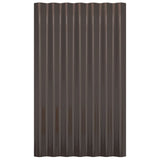 ZNTS Roof Panels 12 pcs Powder-coated Steel Brown 60x36 cm 319125