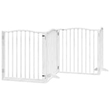 Dog Gate with Door Foldable 12 Panels White 960 cm Poplar Wood 3155624