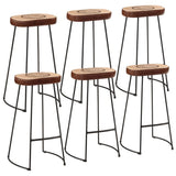 7 Piece Bar Set Solid Rough Wood Mango and Metal 3216413