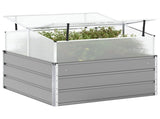 Planter Light Grey 100 x 100 x 77 cm Galvanised Steel 42018179