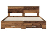 Bed Frame with Headboard Old Wood 140 x 190 cm Engineered Wood 3410902