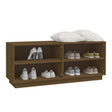 Shoe Cabinet Honey Brown 110x34x45 cm Solid Wood Pine 813543