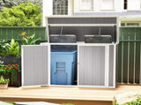 4.7 x 2.5FT Garden Shed, Double Bin Storage Shed with Lockable Doors, Outdoor Small Shed with T3398P315444