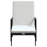 Sun Loungers 2 pcs with Table Poly Rattan Black 317643