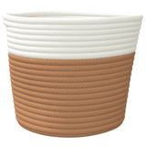 Storage Baskets 2 pcs Brown and White 24x18 cm Cotton 358454