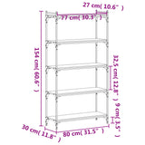 Bookcase 5-Tier Grey Sonoma 80x30x154 cm Engineered Wood 837680
