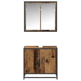 Bathroom Furniture Set with Door 2 pcs Old Wood Engineered Wood 3402468