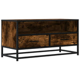 TV Cabinet Smoked Oak 80x34.5x40 cm Engineered Wood and Metal 848811