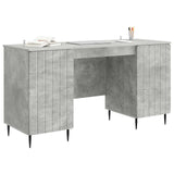Desk with Door Concrete Grey 142.5 x 50 x 75 cm Engineered Wood 3414588