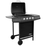 Gas BBQ Grill with 4 Burners Black 48545