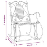 Rocking Bench Black Steel Standard Rocking Bench Rectangular 318830
