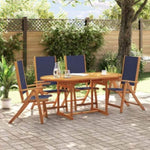 ZNTS 5 Piece Garden Dining Set Solid Wood Acacia and Textilene 3279308