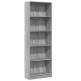 Bookcase Grey Sonoma 60x24x176 cm Engineered Wood 857826
