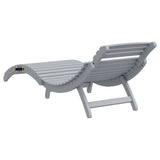 Sun Lounger Grey Solid Acacia Wood Standard Foldable 363279