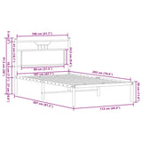 Bed Frame without Mattress Smoked Oak 107x203 cm Engineered Wood 4106739