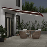 Manual Retractable Awning with LED Burgundy 500x350 cm 3214991